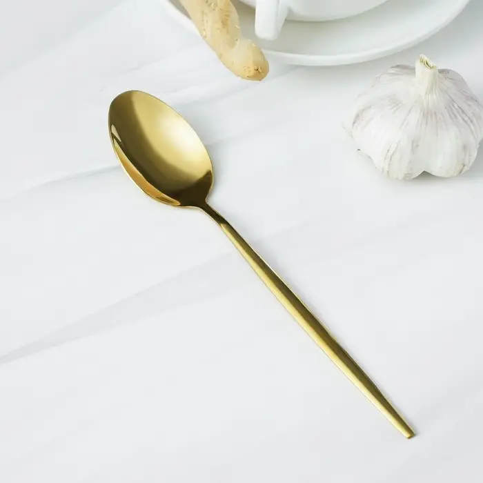 Ложка столовая из нержавеющей стали Magistro «Блинк», длина 22 см, цвет золотой Ложка столовая из нержавеющей стали Magistro «Блинк», длина 22 см, цвет золотой