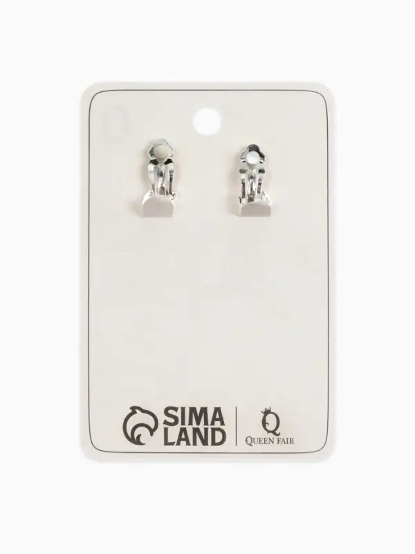 Серьги клипсы для ушей QF &laquo;Лёд&raquo;, тройная сплошная, белые в серебре