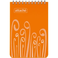 Блокнот А6,пласт обл,80л, ATTACHE FANTASY,оранж