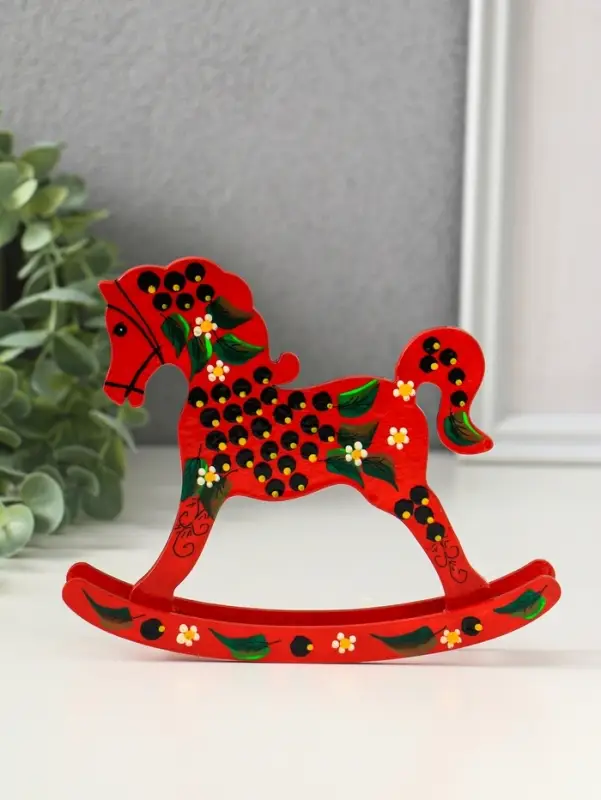 Фигурка дерево &laquo;Лошадка - качалка&raquo;, 12&times;15 см, ручная роспись