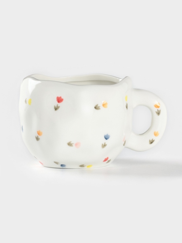 Чайная пара Доляна «Цветочное утро», чашка 220 мл, блюдце d=16 см, ручная роспись, керамика, белая