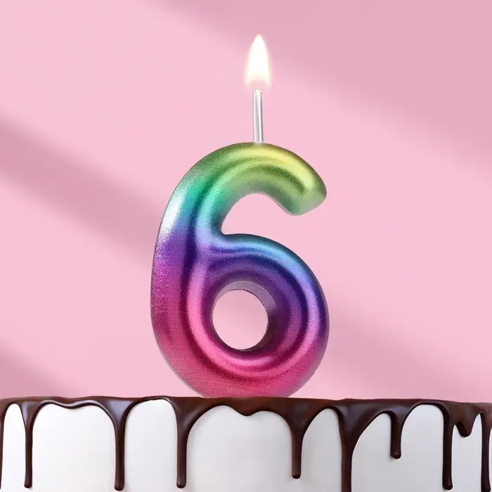 Свеча в торт «Цифра 6», 5.5 см Свеча в торт «Цифра 6», 5.5 см