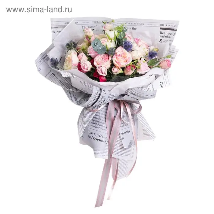 Плёнка матовая «Флористическая статья» белый, 57×57 см ±5% см