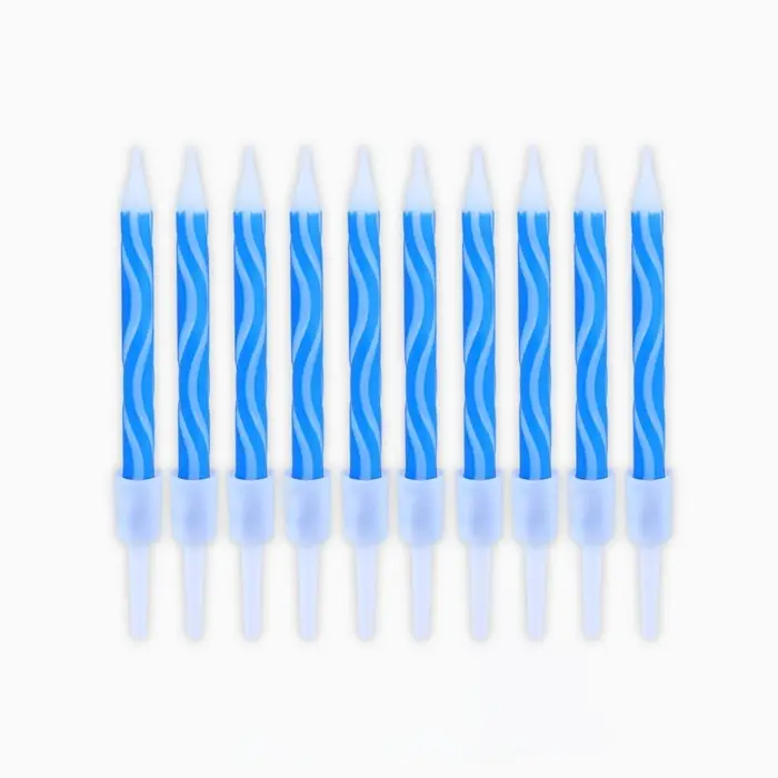 Свечи для торта &laquo;С Днём Рождения&raquo;, голубые, 10 шт., 7,5 х 0,5 см