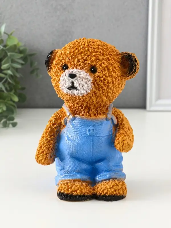 Копилка Копилка "Мишка в джинсах" коричневый, 19,5х13х11 см