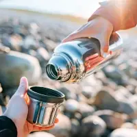 Термос Flask 1000, вакуумный, стальной зеркальный
