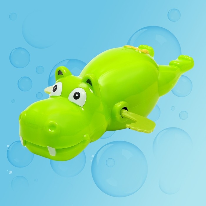 Игрушка заводная водоплавающая «Бегемотик», МИКС Игрушка заводная водоплавающая «Бегемотик», МИКС