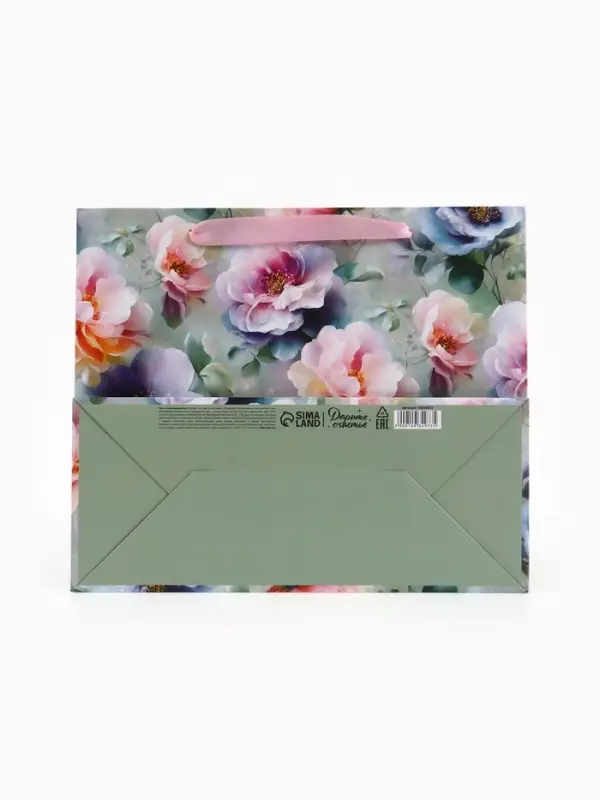 Пакет подарочный &laquo;Цветы&raquo;, 27&times;23&times;11.5 см