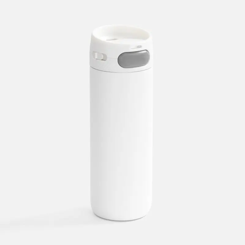 Термостакан X1 с цветной кнопкой, белый с серым