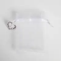 Мешочек подарочный органза белый «Лаванда», с шильдиком, 10 х 12 см +/- 1.5 см