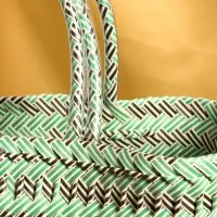 Сумка плетёная, 30×15×35 см, пластик, чёрно-бирюзовая Сумка плетёная, 30×15×35 см, пластик, чёрно-бирюзовая