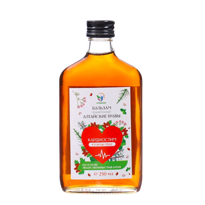 Бальзам Алтайские Травы  Бальзам Алтайские Травы "Кардиостим" в помощь работе сердцу, 250 мл стекло