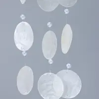 Ловец снов "Паутинка с бусинками" перламутр 12 кружков d=4,8 см 11,5х39,5 см