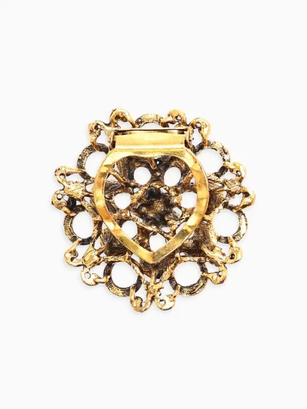 Зажим для платка Зажим для платка "Цветок астры", цвет белый в чернёном золоте