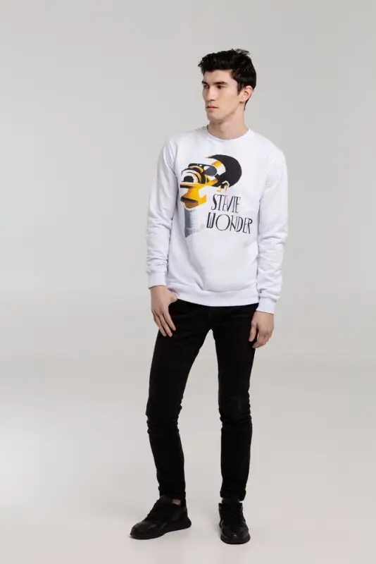 Толстовка «Меламед. Stevie Wonder», белая, размер XS Толстовка «Меламед. Stevie Wonder», белая, размер XS
