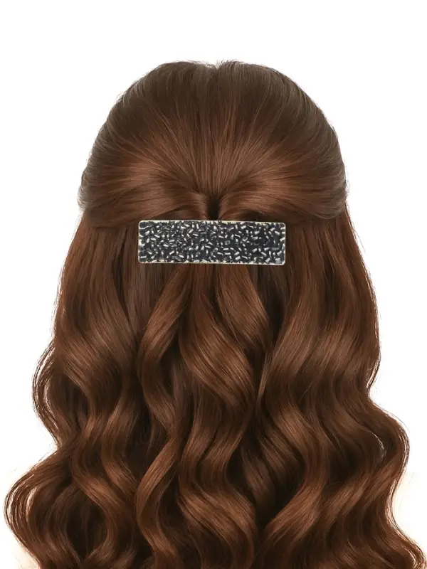 Заколка - автомат для волос QF &laquo;Фелиса&raquo;, 8 см, чёрно-золотая