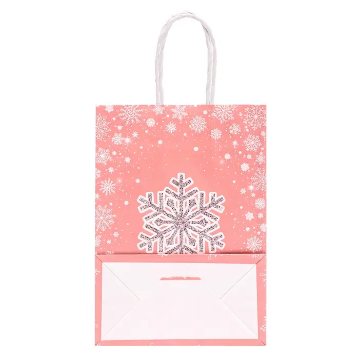 Пакет бумажный подарочный новогодний крафт «Узор» 15×21×8 см Пакет бумажный подарочный новогодний крафт «Узор» 15×21×8 см