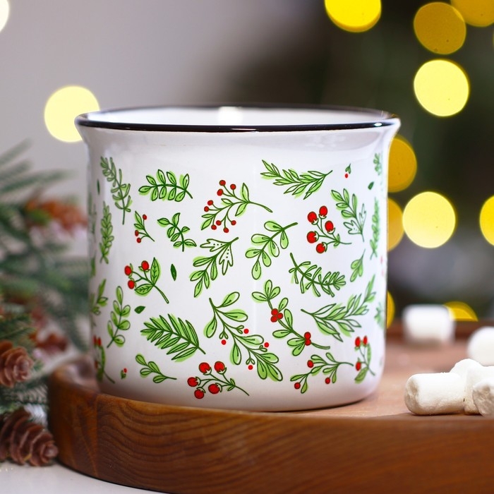 Кружка керамическая Дорого внимание «Листья», 450 мл