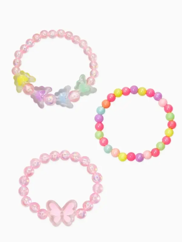 Браслет детский набор 3 шт. "Выбражулька" бабочка, цвет МИКС