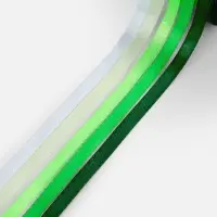 Атласная лента, набор 5 шт., 6 мм, 23&plusmn;1 м, белая, зелёная