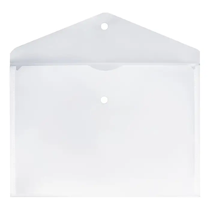 Набор папок-конвертов на кнопке 5 штук, А4, 120 мкм, Calligrata, прозрачные, белые