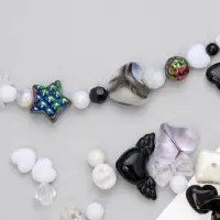 Бусины &laquo;Микс&raquo;, набор 50 г, чёрно-белые