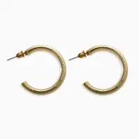 Серьги-кольца "Пружина" d=3см, цвет золото