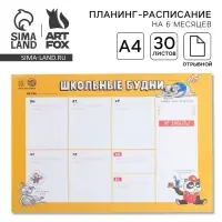 Планер-расписание школьника А4, 30 л &laquo;Школьные будни&raquo;
