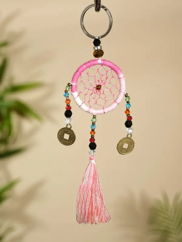 Брелок &laquo;Ловец снов&raquo;, 4&times;15 см, бледно-розовый