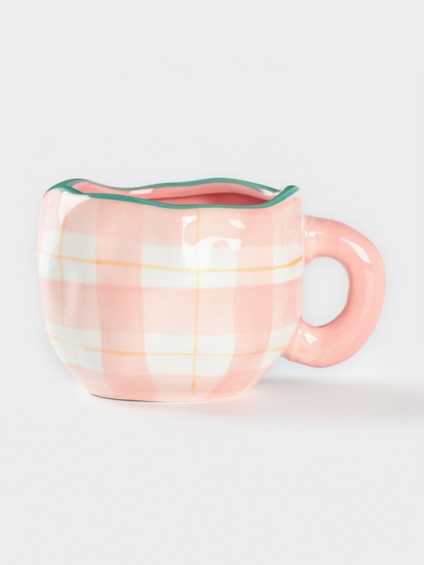 Чайная пара Доляна «Розовая клетка», чашка 220 мл, блюдце d=16 см, ручная роспись, керамика, белая Чайная пара Доляна «Розовая клетка», чашка 220 мл, блюдце d=16 см, ручная роспись, керамика, белая