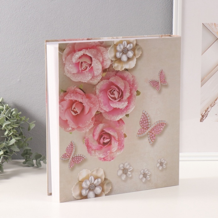 Фотоальбом на 800 фото 10х15 см Фотоальбом на 800 фото 10х15 см "Розовый шик" в коробке золотая обводка 5,5х30,5х33,5 см