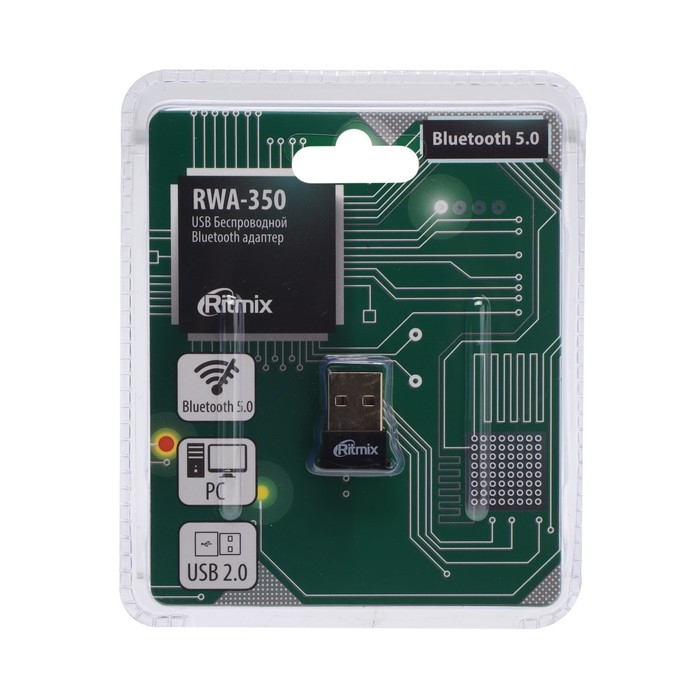 Bluetooth-адаптер RITMIX RWA-350, вер 5.0, USB, чёрный Bluetooth-адаптер RITMIX RWA-350, вер 5.0, USB, чёрный