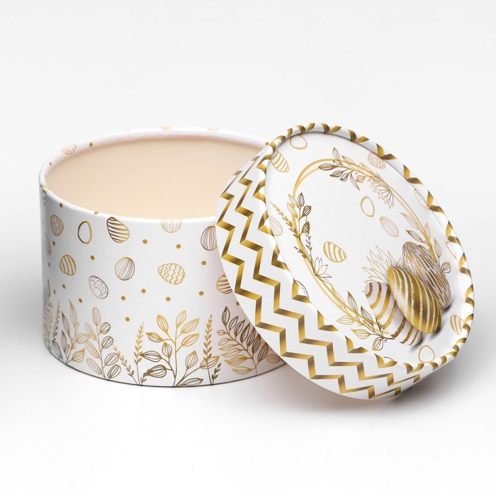 Коробка Коробка "Золотые яйца на Пасху", завальцованная, 13 х 8,5 см