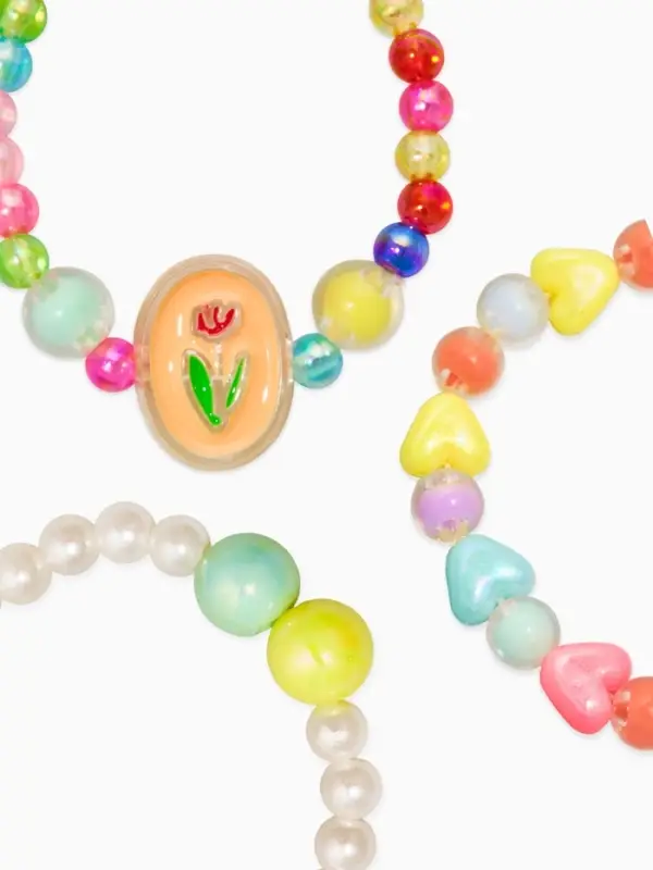 Браслет детский набор 3 шт. "Выбражулька" тюльпан в сердцах, цвет МИКС