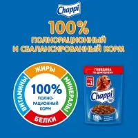Влажный корм Chappi для собак, с говядиной по-домашнему, пауч, 85 г