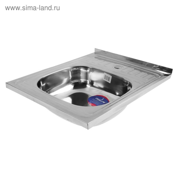 Мойка кухонная MIXLINE 527966, накладная, толщина 0.4 мм, 50х60х16 см, выпуск 1 1/2 Мойка кухонная MIXLINE 527966, накладная, толщина 0.4 мм, 50х60х16 см, выпуск 1 1/2"