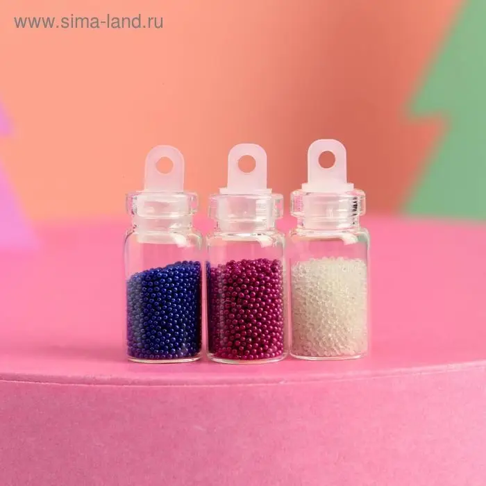 Бульонки для декора ногтей Unicorn New Year, 3 цвета, МИКС Бульонки для декора ногтей Unicorn New Year, 3 цвета, МИКС