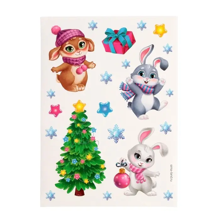 Набор для рисования эбру на новый год &laquo;Волшебный Новый год! Зайка&raquo;, набор для творчества