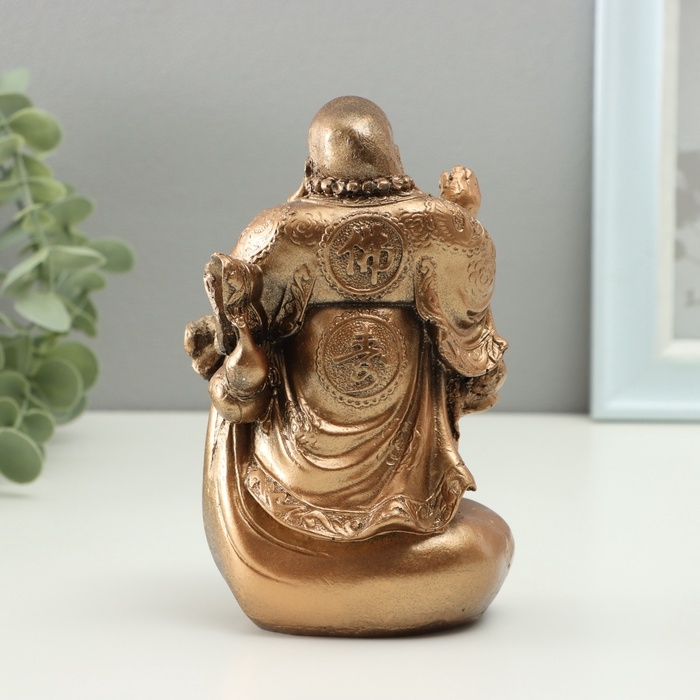 Фигура Фигура "Хотэй на мешке" 16см, бронзовый