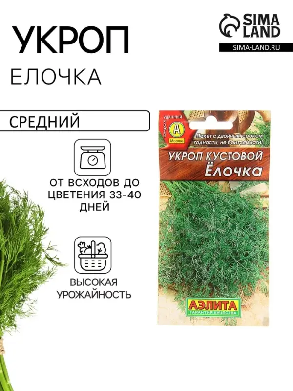 Семена Укроп "Елочка" кустовой, 3 г