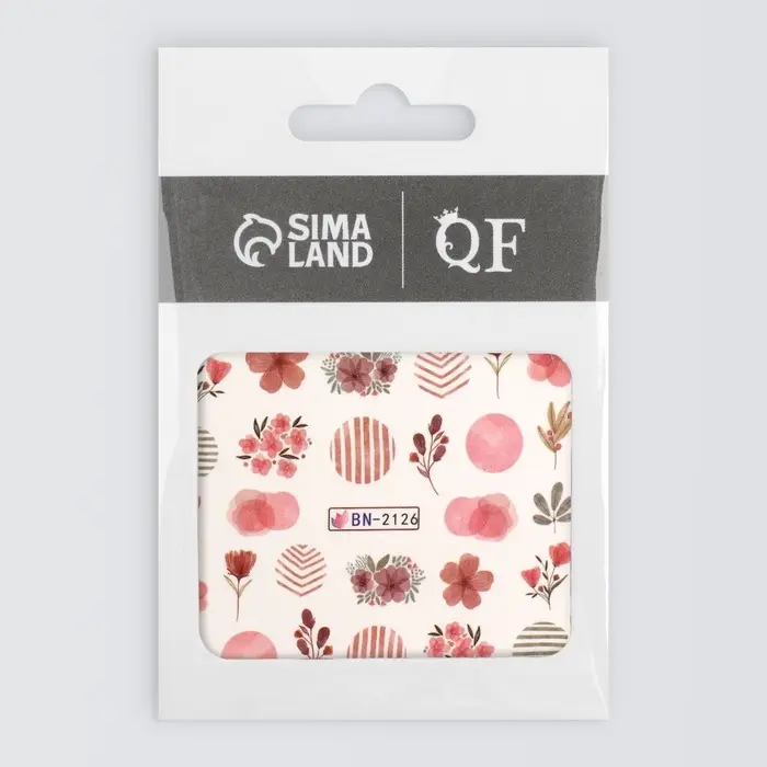 Слайдеры для ногтей «Цветочки и листочки», красные, розовые Слайдеры для ногтей «Цветочки и листочки», красные, розовые