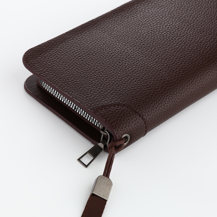 Портмоне мужское на молнии, отдел для карт, монет, цвет коричневый Портмоне мужское на молнии, отдел для карт, монет, цвет коричневый