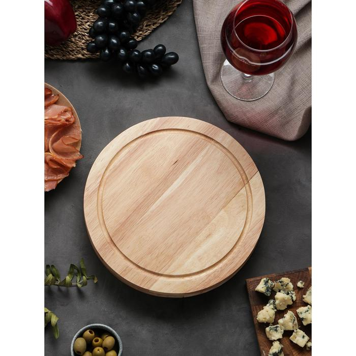 Набор для подачи сыра, доска из дуба 25×25×3,5 см, 4 ножа для сыра Набор для подачи сыра, доска из дуба 25×25×3,5 см, 4 ножа для сыра