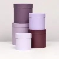 Набор шляпных подарочных коробок 5 в 1, Лаванда, 23&times;23-14&times;14 см
