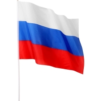 Флаг России, 40 х 60 см, шток 60 см, полиэфирный шёлк, набор 12 шт