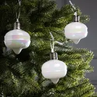 Набор ёлочных шаров &laquo;Ретро&raquo;, 3 шт., 8&times;7 см, 3 LED, от батареек AG13&times;9, свечение тёплое белое