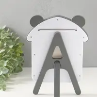 Фоторамка пластик 10х15 см "Домик с ушками мишки" бело-серый 2х16,7х23,5 см