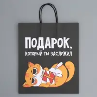 Пакет подарочный крафтовый, упаковка, &laquo;Киса&raquo;, 28&times;32&times;15 см