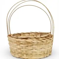 Набор корзин 3 шт 22х18x10 24х19x10 27х21x10 см ручка h=24/26/28 см натур