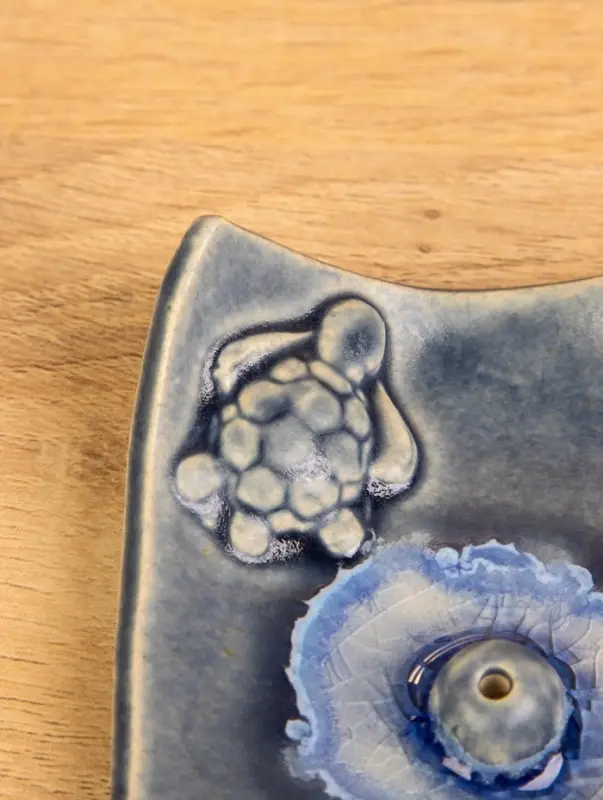 Подставка под благовония  Подставка под благовония "Черепашки в море" керамика, цв. голубой, 10,5х8,5х3,5 см